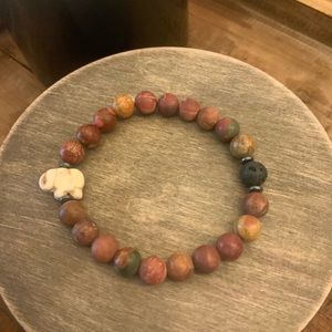 8mm Lava and gemstone bracelet